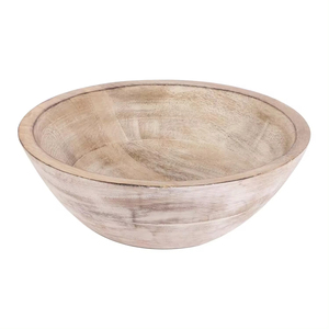 Tazón de madera de mango tallado a mano con caño excelente calidad hecho a mano al por mayor tazón de sopa forma redonda ensaladera para vajilla de Hotel - Product Image 3