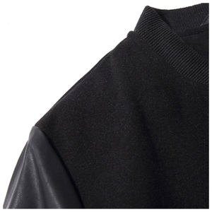 Veste de baseball universitaire pour hommes Veste universitaire en laine coupe-vent personnalisée avec manches en cuir pour hommes et femmes - Product Image 4