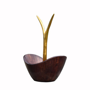 Bol de fruits de service de cuisine américaine personnalisé de haute qualité bol à salade en bois d'acacia écologique fer banane cintre naturel - Product Image 3