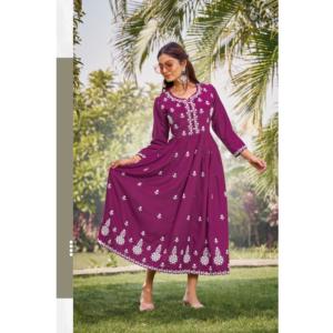 Qualité lourde rayonne flammée 16Kg fil de coton broderie travail tissu Style traditionnel pour indien pakistanais vêtements ethniques pour - Product Image 1