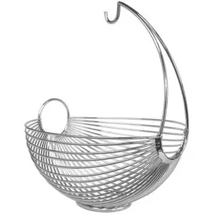 Metal Fruit Stand Holder Basket Kitchen Storage Bowl Banana Hanger