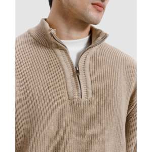Pull en tricot géométrique unisexe pour homme, coupe ample, en coton molletonné 300 GSM, chaleur hivernale, automne-hiver - Product Image 2