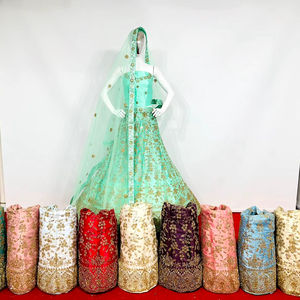 Zarna 16 Kali Heavy Glitter Can-Can Big Flare Exquisito vestido de novia Full Jarkan Stone Shisha Mirror Work Lehenga para adultos - Product Image 1