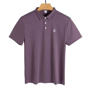 Polo de algodón de tela personalizada, Polo informal de golf ajustado de color sólido para hombre - Product Image 4