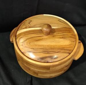 Latest Design Hot Pot <b>with</b> <b>Lid</b> for Home Hotel and Restaurant Food Serving Hot Pot <b>Dish</b> Decorative Customized Size Wooden Hot Pot - Product Image 2