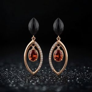 Boucles d'oreilles de mariée en or massif 18 carats, or platine et or rose, ensemble de bijoux de luxe, bijoux fins OEM - Product Image 2