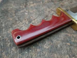 Cuchillo Bowie de Acero D2 Hecho a Mano – Hoja Fija de Espiga Completa con Mango de Micarta y Funda de Cuero - Product Image 4