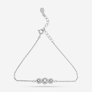 92.5 <b>Silver</b> Tennis <b>Bracelet</b> 191405 Rhodium & Gold Plated with Diamond & 18K Gold Religious Style <b>Charm</b> <b>Bracelet</b> - Product Image 1