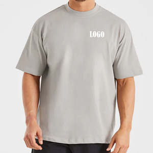Camiseta de peso pesado de alta calidad personalizada, camisetas en blanco de gran tamaño, Camiseta de algodón gráfica serigrafiada personalizada para hombre - Product Image 1