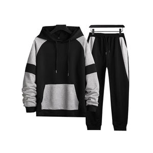 Ensemble de survêtements pour hommes à capuche imprimés délavés à l'acide de haute qualité, en molleton de coton décontracté - Product Image 1