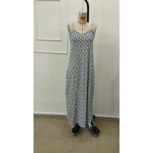 Jane's Women's <b>Spaghetti</b> Strap V-Neck Slit <b>Long</b> Knit Maxi Dress - Casual Summer Sundress with Comfortable Supre Fabric - Product Image 6