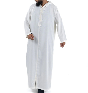 Hombres Thobe musulmán masculino vestido islámico con capucha oración hombres tela árabe saudí islámico vestido para hombres musulmán desgaste Guy Jubbah - Product Image 6