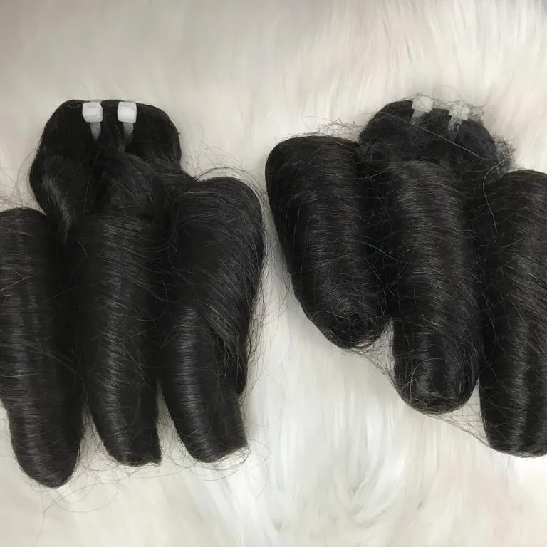 Großhandel Natur haar Produkt für schwarze Frauen, Super Double Drawn Virgin Hair Bundles Bouncy Curly Echthaar verlängerung