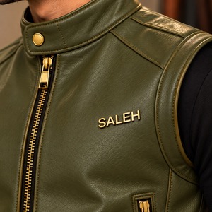 <b>Men</b> Genuine <b>Leather</b> Vest Custom Design Wholesale <b>Leather</b> <b>Waistcoat</b> Manufacturer Supplier - Product Image 2