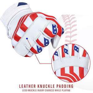 ถุงมือตีเบสบอลและซอฟต์บอลหนัง cabretta โลโก้ตามสั่งสำหรับผู้ใหญ่เยาวชนมีดีไซน์ธง - Product Image 3