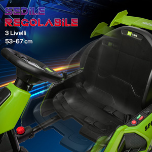 HOMCOM-Kart eléctrico para niños de 6 a 12 años, 24V, 12 km/h, con asiento ajustable, color verde - Product Image 6