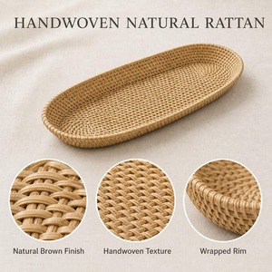 Panier à pain en rotin naturel, écologique, fait main, paniers de rangement modernes multifonctionnels, fabriqués à Hanoï - Product Image 6