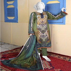 Collection d'été pour femmes Aisha Noor, ensemble pakistanais en coton et lin à coupe ample, 3 pièces, imprimé numérique, Salwar volumineux - Product Image 4