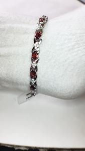 Sterling 925 Silver <b>Bracelet</b> Natural Garnet Gemstones AAA Quality Luster Unique Beautiful Design for Any for Parties Gifts - Product Image 6