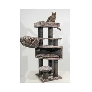 High Quality XL Prag Cat House Scratching And Sleeping Bed Pet Furniture For Cats Made Of Wood And Fleece