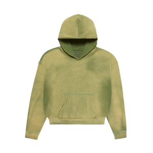 Sweat-shirt à capuche en molleton épais 100 % coton, délavé style vintage, effet soleil, fabrication OEM - Product Image 4