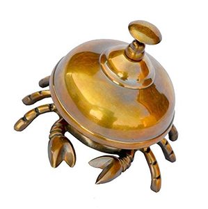 Campana de mesa de latón antiguo, decoración de Metal para el hogar y uso de oficina, escritorio de latón, campana de llamada, Mostrador de Hotel, campana, producto artesanal - Product Image 2