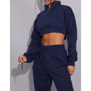 Conjunto de 2 Piezas de Chándal Corto con Capucha para Mujer, Manga Larga, Nuevo Estilo, Transpirable, Personalizable, Económico, Gran Venta - Product Image 2