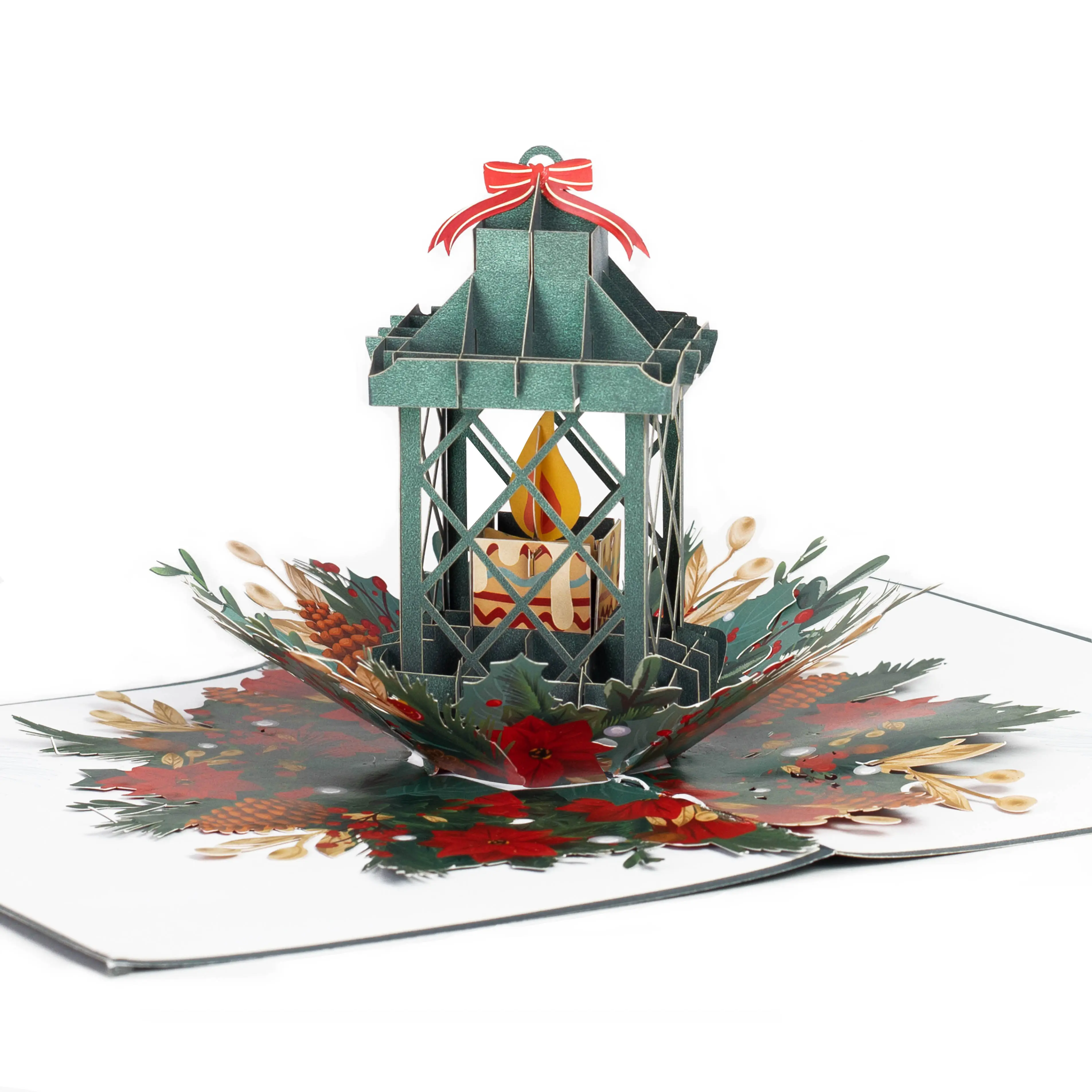 Kiricard 3D Pop Up Card Gruß Handgemachte Karte Weihnachts kerzen karte Neues Design für Weihnachts handwerk
