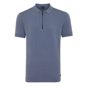 Polo de hombre de diseño personalizado a la mejor oferta, Polo de punto con cremallera y patrón sólido de media manga hecho en Bangladesh - Product Image 5