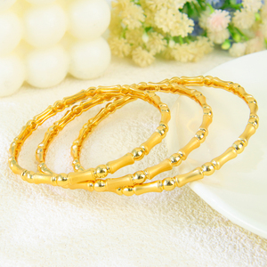 New Elegant Designer Gold Stackable <b>Bangles</b> 21k Gold Plated Waterproof Lady Jewelry <b>Bangles</b> for Party - Product Image 5