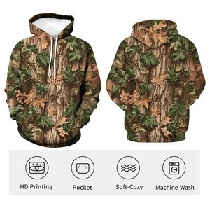 Service OEM Sweat-shirts à capuche camouflage pour hommes Design imprimé forêt Pull à manches longues Vêtements décontractés pour adultes Garçons Sweat-shirts camouflage - Product Image 4