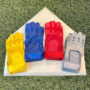 Logo et taille personnalisés Gants de frappeur de baseball professionnels-Utilisation de softball Couleurs bleues/jaunes/rouges/grises durables et respirantes - Product Image 1