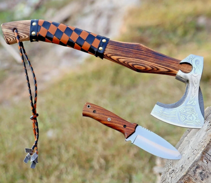 Handmade Steel Tomahawk Axe Throwing Viking Hunting Axe - Inspire Uplift