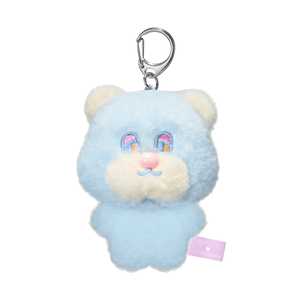 NEONMOON Mini Sleepy Teddy Keyring Soft Faux Fur Light Keychain - Product Image 1