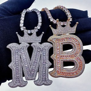 RB GEMS - Colgante Personalizado con Nombre, Número o Logotipo, Estilo Hip Hop, Chapado en Oro Rosa, Diamante Cultivado en Laboratorio, Certificado IGI, Corte Brillante VVS - Product Image 3