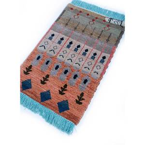 Freedom Manchaha Large Area Geometric Wool Bamboo <b>Silk</b> Rugs Hand Knotted <b>Red</b> Orange for Home Hallway-For Teens Rectangle - Product Image 1