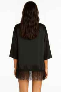 Ensemble de vêtements de nuit sexy à franges pour femmes Robe de lingerie trois pièces avec soutien-gorge et culotte - Product Image 3