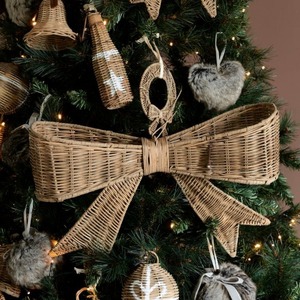 ของตกแต่งต้นคริสต์มาส,ริบบิ้นหวายสานของตกแต่งต้นคริสต์มาสของตกแต่งด้วยมือที่สะดุดตา - Product Image 5