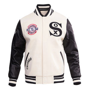 Custom Logo Wool Chenille Embroidery Baseball Letterman Collage Baseball <b>Jackets</b> Men <b>Vintage</b> Blank Leather Sleeve <b>Varsity</b> <b>Jacket</b> - Product Image 4