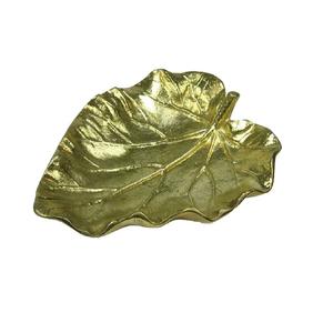Platos con forma de hoja de lujo, Plato decorativo para servir hojas y cuenco, decoración del hogar, vajilla, comedor, bandeja de Metal chapada en oro - Product Image 5