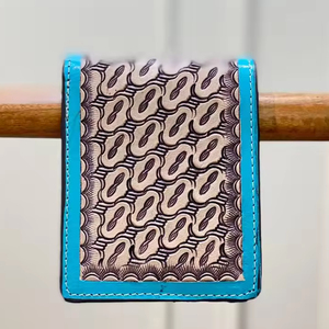 ใหม่ยอดนิยมมือเครื่องมือหนังกระเป๋าสตางค์ผู้ชายยาวซิปกระเป๋าสตางค์ Turquoise ผู้ถือบัตรเครดิตของแท้หนังวัว Boy กระเป๋าสตางค์ - Product Image 2