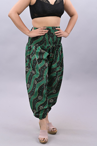 Pantalon large décontracté taille haute pour femmes 100% coton imprimé pantalon de pyjama été grande taille taille haute pantalon imprimé décontracté pour femmes - Product Image 5