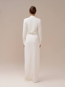 ชุดเดรสหรูหรามาใหม่สำหรับผู้หญิงเดรสถักเอวบิดสไตล์ลาตินแม็กซี่ระยิบระยับผ้าดิ้นป้ายผ้าที่กำหนดเองสีขาว - Product Image 3