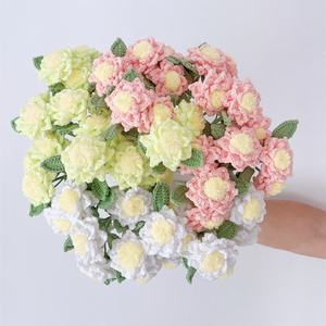 Bouquet éternel de fleurs de gardénia au crochet, arrangement créatif en fil, vente en gros pour mariage et décoration intérieure - Product Image 3