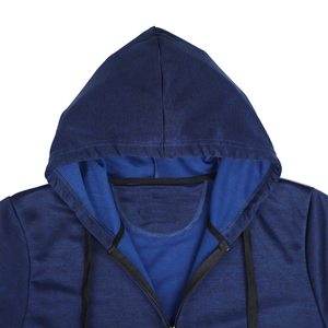 Vente en gros 100% coton mélangé 300GSM hommes basiques brodés sweats à capuche tricotés impression bouffante logo personnalisé poids lourd plus fermeture éclair - Product Image 3