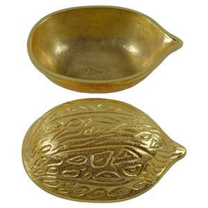Walnut Shape <b>Bowl</b> Return Gifts Aluminium <b>Metal</b> and Gold Plated Finishing Design Table Ware Manufacturer and Supplier From India - Product Image 6