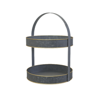 Présentoir à gâteaux rond en métal de luxe fait à la main plateau d'affichage à desserts fantaisie pour anniversaire mariage et célébration