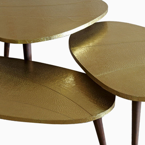 โต๊ะในห้องนั่งเล่นฐานขาตั้งจอแสดงผลขนาดใหญ่โต๊ะโลหะชุบทองคุณภาพสูงโต๊ะกลางสไตล์โมเดิร์น - Product Image 1