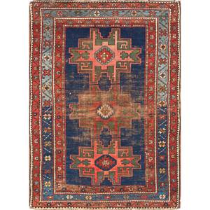 Tapis en laine noué à la main Kiaan à motif géométrique bleu Pae-5250 9x12 pouces pour la décoration de la maison, du salon, et l'utilisation en voiture – Tapis Jaipur US - Product Image 1