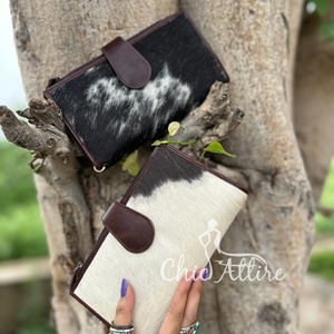 Carteras plegables de pulsera larga de piel de vaca hechas a mano al por mayor para mujer, embrague de tarjeta de crédito de piel auténtica personalizado de alta calidad - Product Image 1